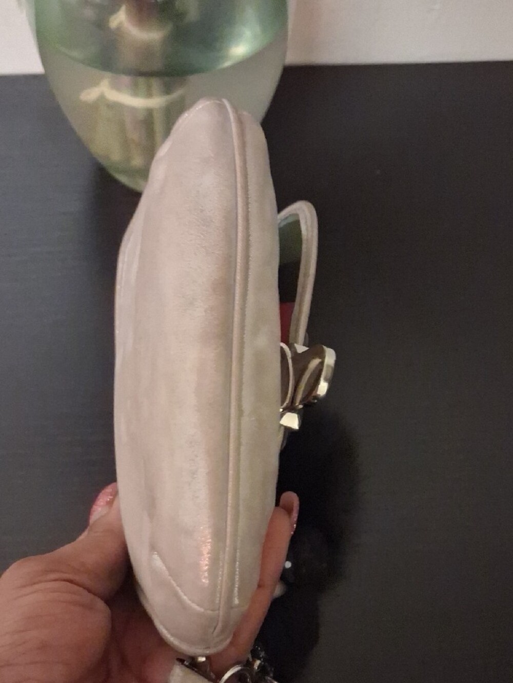 Coach Metallic Silver Light Champagne Wristlet with Front Push-Lock - Picture 9 of 9